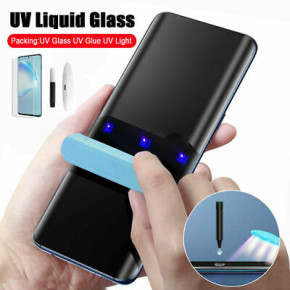 Скрийн протектор от закалено стъкло 3D Full screen с течно UV лепило и лампа в комплекта за Samsung Galaxy S20 Plus G985 прозрачен